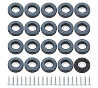 M METERXITY 20-Pack Screw on Furniture Glides Sliders, 3/4" (19mm) Diameter PTFE Chair Leg Movers Sliders for Chairs/Table on Carpet/Hardwood Floors, Reusable Floor Protector [Grey]