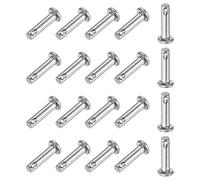 M METERXITY 20-Pack Single Hole Clevis Pins, M3 x 12mm 304 Stainless Steel Flat Head Clevis Pins for Mechanical Linkage/Fixed Parts/Ship Rigging, Link Hinge Pin Reusable