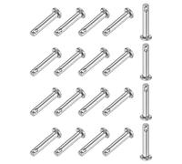 M METERXITY 20-Pack Single Hole Clevis Pins, M3 x 16mm 304 Stainless Steel Flat Head Clevis Pins for Mechanical Linkage/Fixed Parts/Ship Rigging, Link Hinge Pin Reusable