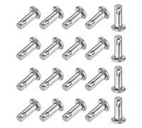 M METERXITY 20-Pack Single Hole Clevis Pins, M3 x 8mm 304 Stainless Steel Flat Head Clevis Pins for Mechanical Linkage/Fixed Parts/Ship Rigging, Link Hinge Pin Reusable