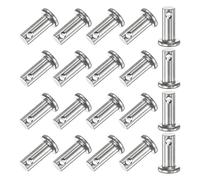 M METERXITY 20-Pack Single Hole Clevis Pins, M6 x 16mm 304 Stainless Steel Flat Head Clevis Pins for Mechanical Linkage/Fixed Parts/Ship Rigging, Link Hinge Pin Reusable