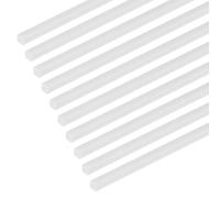 M METERXITY 20-Pack Square Plastic Bars Rods, 4mm x 250mm ABS Smooth Plastic Tube Rod for DIY Craft Sticks/Sand Table Model/Scene Making, Easy to Cut and Paint[White]
