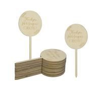 M METERXITY 20-Pack Thank You for Helping Me Grow Plant Labels, 4"x1.7"x0.08"(LxWxT) Round Wooden Plant Stakes Labels, Nursery Garden Labels for Garden Potted Plants/Thanksgiving Supplies