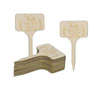 M METERXITY 20-Pack Thank You for Helping Me Grow Plant Labels, 4"x2.3"x0.08"(LxWxT) Rectangle Wooden Plant Stakes Labels, Nursery Garden Labels for Garden Potted Plants/Thanksgiving Supplies