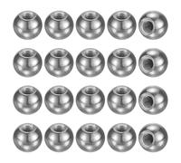M METERXITY 20-Pack Threaded Ball Nut Knobs, M4x9mm Carbon Steel Female Thread Ball Nut Cap for Lighting Fixtures/Machinery/DIY, Round Solid Screw Cap Cover [Chrome Tone]