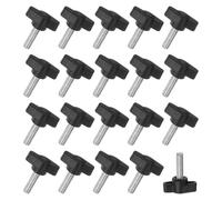 M METERXITY 20-Pack Thumb Screws, M6x20mm Tee Wing Knobs, Plastic T Handle Clamping Screw Knob for Woodworking/Machinery/Equipment, Metric Thread Thumbscrew [Black]