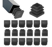 M METERXITY 20-Pack Tubing End Caps, 15 x 15mm Plastic Square Hole Plugs Inserts for Chair Leg/Bar Stool/Fitness Equipment, Chair Glides Fence Plug Floor Protectors