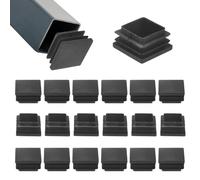 M METERXITY 20-Pack Tubing End Caps, 32 x 32mm Plastic Square Hole Plugs Inserts for Chair Leg/Bar Stool/Fitness Equipment, Chair Glides Fence Plug Floor Protectors