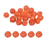 M METERXITY 20-Pack Wicker Rattan Balls 40mm/1.6 Inch Decorative Rattan Balls Orbs Vase Fillers Bowl Fillers for Christmas/Weddings/Thanksgiving/DIY Crafts/Home Decor [Orange]