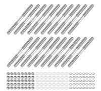 M METERXITY 20-Set Double End Threaded Stud Screw Bolt, M3x35mm Stainless Steel Push Rod Dual End Thread with Washer for Electrical/CNC Equipment/House Maintenance, Right Hand Thread