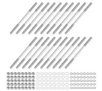 M METERXITY 20-Set Double End Threaded Stud Screw Bolt, M3x50mm Stainless Steel Push Rod Dual End Thread with Washer for Electrical/CNC Equipment/House Maintenance, Right Hand Thread