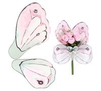 M METERXITY 20 Sheets Butterfly Flower Wrapping Paper Bouquet, 20 x 22 Inch Pink Green Waterproof Floral Wrapping Paper Flower Packaging DIY for Wedding/Party/Birthday/Gift Bouquet Wrap Paper