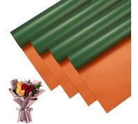 M METERXITY 20 Sheets Flower Wrapping Paper Bouquet 23 Inch Double-Sided Bronze & Turquoise BOPP Waterproof Floral Wrapping Paper Flower Packaging DIY for Wedding/Party/Gift Bouquet Wrap Paper
