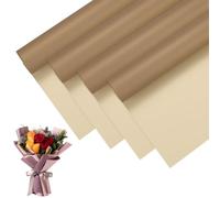M METERXITY 20 Sheets Flower Wrapping Paper Bouquet, 23 Inch Double-Sided Light Brown & Dark Brown BOPP Waterproof Floral Wrapping Paper Flower Packaging DIY for Wedding/Party/Gift Wrap Paper
