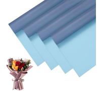 M METERXITY 20 Sheets Flower Wrapping Paper Bouquet, 23 Inch Double-Sided Navy Blue & Blue BOPP Waterproof Floral Wrapping Paper Flower Packaging DIY for Wedding/Party/Gift Bouquet Wrap Paper