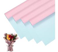 M METERXITY 20 Sheets Flower Wrapping Paper Bouquet, 23 Inch Double-Sided Sky Blue & Pastel Pink BOPP Waterproof Floral Wrapping Paper Flower Packaging DIY for Wedding/Party/Gift Wrap Paper