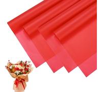 M METERXITY 20 Sheets Flower Wrapping Paper Bouquet, 23 Inch Red BOPP Waterproof Floral Wrapping Paper Flower Packaging DIY for Wedding/Party/Birthday/Gift Bouquet Wrap Paper
