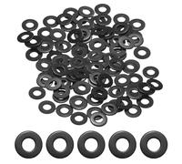 M METERXITY 200-Pack 8# Flat Washers, 7/16" OD 304 Stainless Steel Washers for Bolts Screws Nuts for Automotive/Machinery/Furniture, Flat Metal Washers [Black Galvanized]