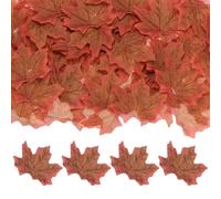 M METERXITY 200-Pack Artificial Maple Leaves, Fake Fall Leaves Faux Autumn Leaves for Thanksgiving/Wedding/Party/Wreaths Decor/Scrapbooking Crafts [Fall Red]