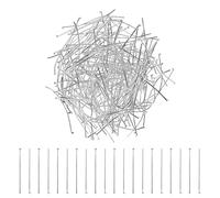 M METERXITY 200-Pack Chandelier Connector Clip Pins, 50mm Prism Copper Pins for Connecting & Fastening, Replacement Parts for Chandelier Suncatcher Crystals [Rhodium-Colored]