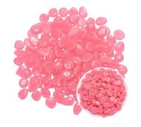 M METERXITY 200-Pack Glow in the Dark Rocks 0.79" Resin, Pink | Luminous, Pebbles, Stones, Outdoor, Decorations, for Garden Plants/Aquarium/Backyard Path, Aquarium Gravel