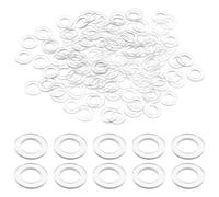 M METERXITY 200-Pack M6 PVC Flat Washers, 6mm ID 10mm OD 0.5mm Thick Plastic Clear Shower Door Handle Washers Spacer for Automotive/Towel Bars Replacement, Sealing Spacer Gasket Ring