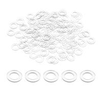M METERXITY 200-Pack M6 PVC Flat Washers, 6mm ID 10mm OD 1mm Thick Clear Plain Plastic Washer Grommets for Door Handle/Automotive/Bathroom Hardware Replacement, Sealing Spacer Gasket Ring