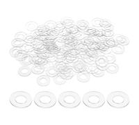 M METERXITY 200-Pack M8 PVC Flat Washers, 8mm ID 16mm OD 1mm Thick Clear Plain Plastic Washer Grommets for Door Handle/Automotive/Bathroom Hardware Replacement, Sealing Spacer Gasket Ring