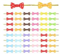 M METERXITY 200-Pack Mini Craft Ribbon Bow Twist Ties, 1.2x0.6 Inch, Multicolored Polyester Satin Ribbon Ties for Multiple Occasions