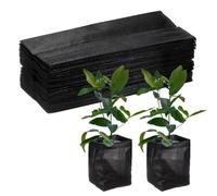 M METERXITY 200-Pack Nursery Growing Bags, 7.1" x 6.3" Non-Woven Plant Nursery Bags, Fabric Seeding Pots Pouch for Seed Starting/Soil Transplant/Home Garden Supply [Black]