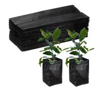 M METERXITY 200-Pack Nursery Growing Bags, 7.9" x 7.1" Non-Woven Plant Nursery Bags, Fabric Seeding Pots Pouch for Seed Starting/Soil Transplant/Home Garden Supply [Black]