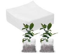 M METERXITY 200-Pack Nursery Growing Bags, 7.9" x 7.9" Non-Woven Plant Nursery Bags, Fabric Seeding Pots Pouch for Seed Starting/Soil Transplant/Home Garden Supply [White]