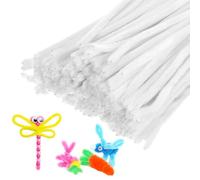 M METERXITY 200-Pack Pipe Cleaners Craft, 11.8" Glitter Pipe Chenille Stems for Art/Festivals Bouquet/Craft/Christmas/DIY Projects/Decorations [White]