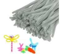 M METERXITY 200-Pack Pipe Cleaners Craft, 11.8" Glitter Pipe Chenille Stems for Art/Festivals Bouquet/Craft/Christmas/DIY Projects/Decorations [Light Gray]