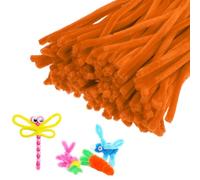 M METERXITY 200-Pack Pipe Cleaners Craft, 11.8" Glitter Pipe Chenille Stems for Art/Festivals Bouquet/Craft/Christmas/DIY Projects/Decorations [Orange]