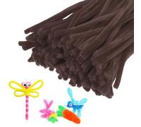 M METERXITY 200-Pack Pipe Cleaners Craft, 11.8" Glitter Pipe Chenille Stems for Art/Festivals Bouquet/Craft/Christmas/DIY Projects/Decorations [Dark Brown]