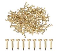 M METERXITY 200-Pack Small Tiny Nails, 1.2mm x 8mm Brass Precision MIni Nails Hardware Round Head for Wooden/DIY Crafts Decorative/Household Accessories/Picture Hanging