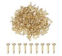 M METERXITY 200-Pack Small Tiny Nails, 1.5mm x 10mm Brass Precision MIni Nails Hardware Round Head for Wooden/DIY Crafts Decorative/Household Accessories/Picture Hanging