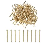 M METERXITY 200-Pack Small Tiny Nails, 1.5mm x 20mm Brass Precision MIni Nails Hardware Round Head for Wooden/DIY Crafts Decorative/Household Accessories/Picture Hanging