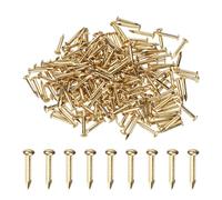 M METERXITY 200-Pack Small Tiny Nails, 2mm x 15mm Brass Precision MIni Nails Hardware Round Head for Wooden/DIY Crafts Decorative/Household Accessories/Picture Hanging