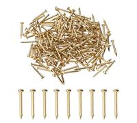 M METERXITY 200-Pack Small Tiny Nails, 2mm x 20mm Brass Precision MIni Nails Hardware Round Head for Wooden/DIY Crafts Decorative/Household Accessories/Picture Hanging