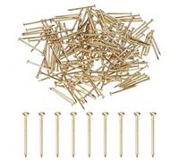 M METERXITY 200pcs Small Tiny Nails 1.2x20mm Brass MIni Nails Round Head | Precision Hardware for Wooden/DIY Crafts Decorative/Household Accessories/Picture Hanging