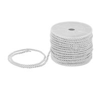 M METERXITY 22 Yards Twisted Rope Trim, 3mm/0.12" Bleach White Soft Polyester Twisted Silk Rope Cord 3-Ply Decorative Cord for Gift Bag/DIY Crafts/Home Decor/Curtain Tieback