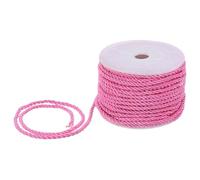 M METERXITY 22 Yards Twisted Rope Trim, 3mm/0.12" Dark Pink Soft Polyester Twisted Silk Rope Cord 3-Ply Decorative Cord for Gift Bag/DIY Crafts/Home Decor/Curtain Tieback