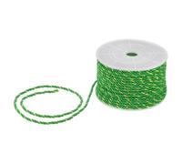 M METERXITY 22 Yards Twisted Rope Trim, 3mm/0.12" Green and Gold Soft Polyester Twisted Silk Rope Cord 3-Ply Decorative Cord for Gift Bag/DIY Crafts/Home Decor/Curtain Tieback