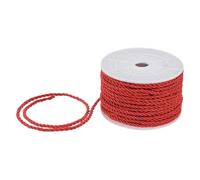 M METERXITY 22 Yards Twisted Rope Trim, 3mm/0.12" Red Soft Polyester Twisted Silk Rope Cord 3-Ply Decorative Cord for Gift Bag/DIY Crafts/Home Decor/Curtain Tieback