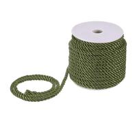 M METERXITY 22 Yards Twisted Rope Trim, 5mm/0.2" Army Green Soft Polyester Twisted Silk Rope Cord 3-Ply Decorative Cord for Gift Bag/DIY Crafts/Home Decor/Curtain Tieback