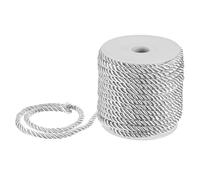 M METERXITY 22 Yards Twisted Rope Trim, 5mm/0.2" Bleach White Soft Polyester Twisted Silk Rope Cord 3-Ply Decorative Cord for Gift Bag/DIY Crafts/Home Decor/Curtain Tieback