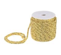 M METERXITY 22 Yards Twisted Rope Trim, 5mm/0.2" Golden Yellow and Gold Soft Polyester Twisted Silk Rope Cord 3-Ply Decorative Cord for Gift Bag/DIY Crafts/Home Decor/Curtain Tieback