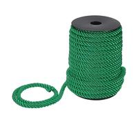 M METERXITY 22 Yards Twisted Rope Trim, 8mm/0.31" Dark Green Soft Polyester Twisted Silk Rope Cord 3-Ply Decorative Cord for Gift Bag/DIY Crafts/Home Decor/Curtain Tieback